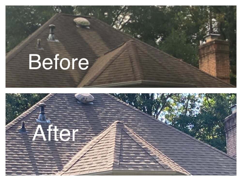Soft wash roof cleaning service by Pastor Cleaning in Charlotte